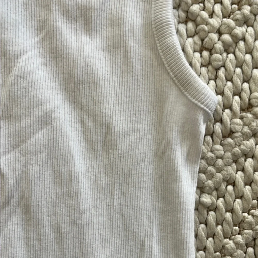 White Ribbed Tank Top - Picture 3 of 3
